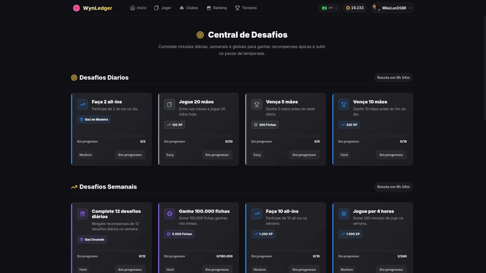 Central de desafios
